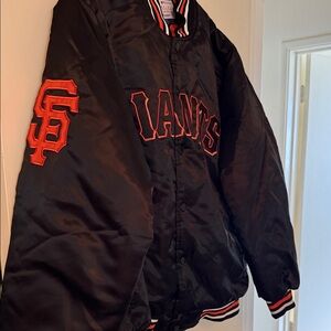 STARTER Black Giants Jacket with Orange Trim